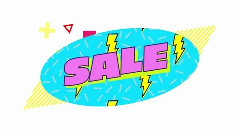 Sale graphic with moving elements on white background Stock Footage 112910199