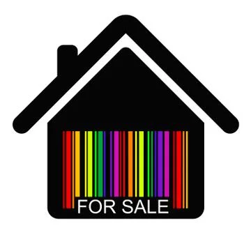 For sale house barcode , vector Illustrazione stock