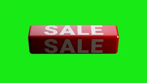Sale Label With 3D Rectangle Bar. Green Screen With Loop. Stock Footage 121725283