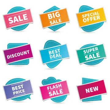 Sale label set Stock Illustration
