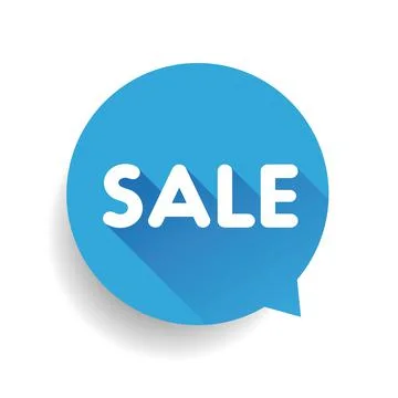 Sale label speech bubble vector blue Illustrazione stock