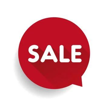 Sale label speech bubble vector red Stock Illustration