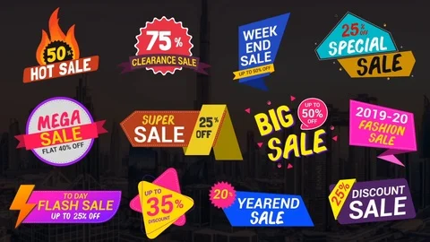 Sale Lables &amp; Badges 5 After Effects stock