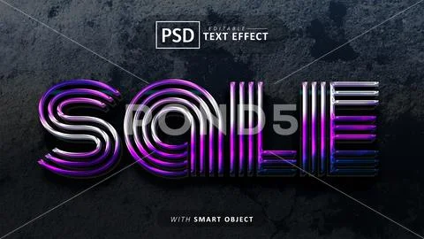 Sale line style text effect PSD Template