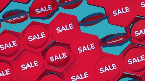 Sale motion background. Seamless loop 3d rendering animation Stock Footage 118640822