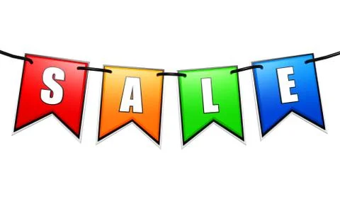 Sale in multicolored flags Stock Illustration