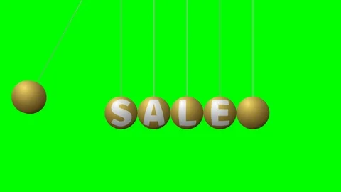 SALE Newtons Cradle Gold Balls on Chroma Key Background Zoom in Stock Footage