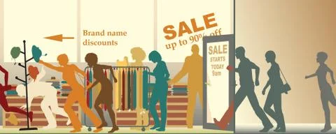 Sale opens Stock Illustration