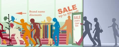 Sale opens Stock Illustration
