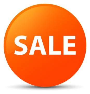 Sale orange round button Stock Illustration