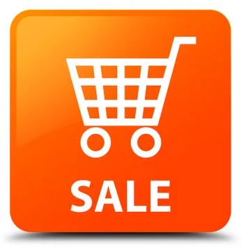 Sale orange square button Illustrazione stock