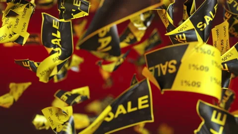 Sale paper flyer loopable animation in 4K Stock Footage 162487730