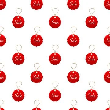 Sale pattern in abstract style on red background. Vector illustration. Stock Illustration