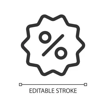 Sale pixel perfect linear ui icon Stock Illustration