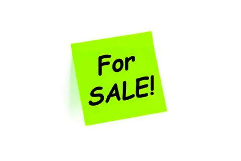 For sale! on a post-it note Stockillustratie