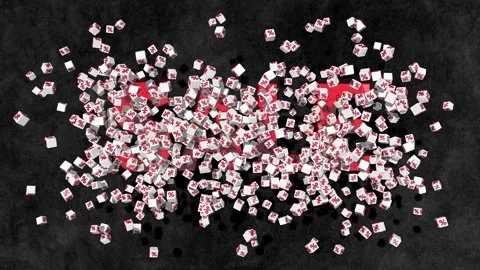 Sale Promo 3D Rendering Background, Percentage Boxes Blast Effect, Stock Footage 192856631