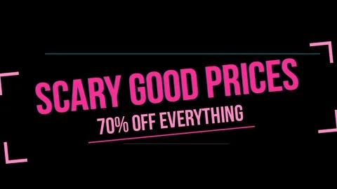 Sale promotion banner with bold neon pink typography animated on dark black.. Vídeo Stock 345757553