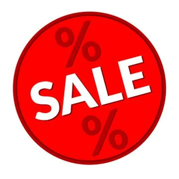 Sale red button Stock Illustration