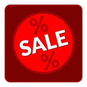 Sale red button Stock Illustration