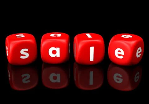 Sale red cubes Stock Illustration