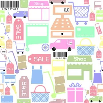 Sale seamless pattern background icon. Stock Illustration