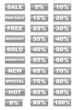 Sale Set Stock Illustration