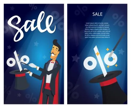 Sale - set of modern vector illustrations with calligraphy text Stock Illustration