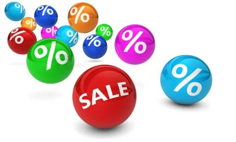 Sale Shopping Percent Reduction And Discount Stock Illustration