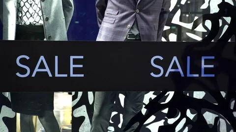 Sale sign and showcase model Stock Footage