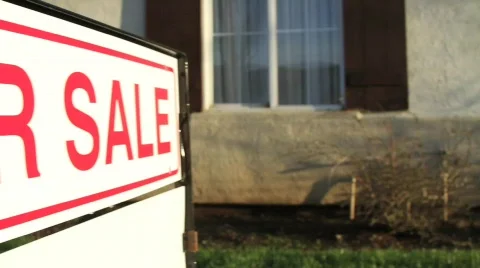 For Sale Sign Home Sale Stock Footage