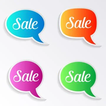 Sale speech bubbles Stock Illustration