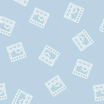 Sale stand with pumpkin line vector seamless pattern Stock Illustration