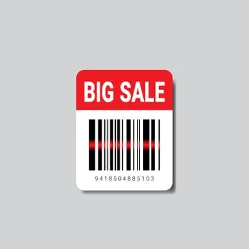 Sale Sticker With Bar Code For Scanning Icon Isolated Illustrazione stock