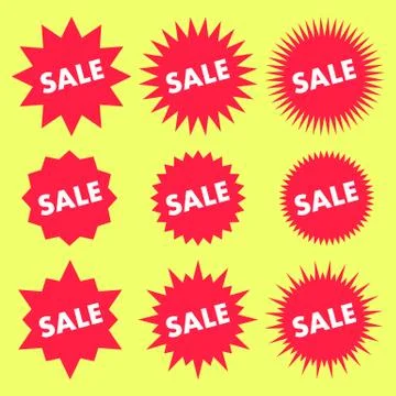 Sale sticker set. Sharp Stock Illustration