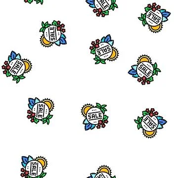 Sale summer vector seamless pattern Illustrazione stock