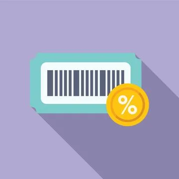 Sale tag code icon flat vector. Event card certificate Illustrazione stock