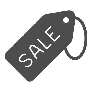 Sale tag solid icon, Black Friday concept, Price tag sign on white background Illustrazione stock