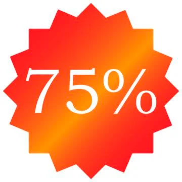 Sale tag vector badge template, 75 off label symbol, promotion flat icon Ilustración de archivo