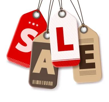 Sale Tags Vector Isolated in White Background for Shopping Promotions Stock Illustration