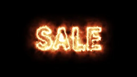Sale text and fire effect . Stock Footage 255362184