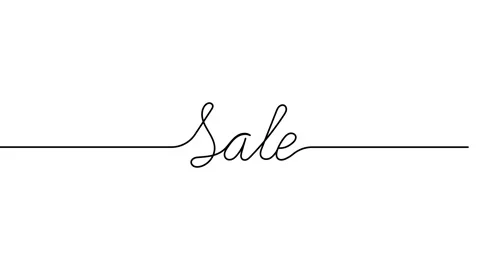 Sale text animated continuous single one line art word animation Vidéo 313420649