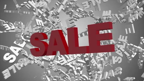 Sale Text Animation 3D Rendering Stock Footage 166401729