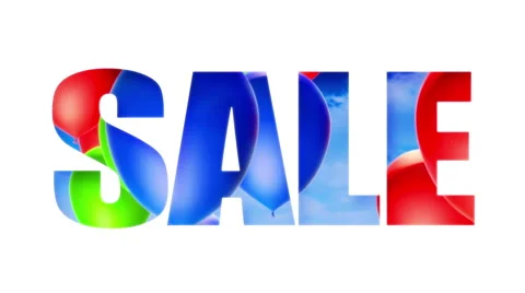 Sale Text Balloons (Loop) Video stock 40136844