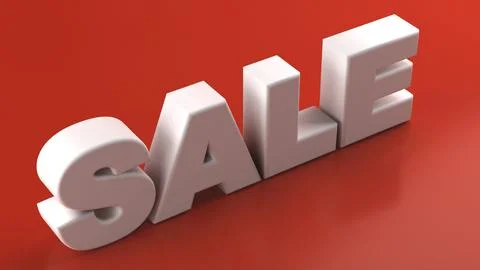 Sale text banner, 3d background Stock Illustration