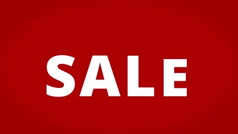 Sale text dance on red background 4K video animation. Stock Footage 158762631