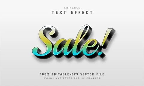 Sale! text effect editable Stock Illustration
