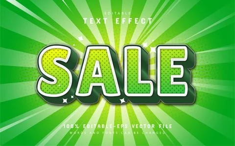 Sale text effect with green gradient Stock Illustration