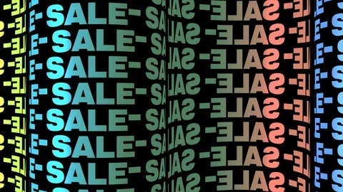SALE-text in multi-colored design on a black background. Stock Footage 120061361