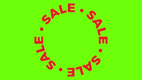 SALE Text Rotating Clockwise on Green Screen Background Video stock 302921556