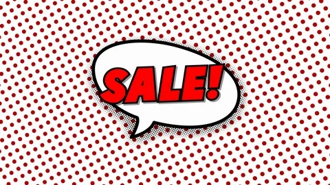 Sale text in speech balloon in comic style animation Stock Footage 88334922
